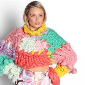 Hope Macaulay The Colossal Chunky Knit Sweater handmade 100% jumbo merino